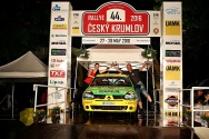 Rallye Český Krumlov: Vyhlášení výsledků na cílové rampě